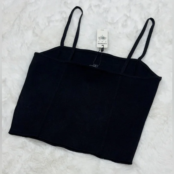 NWT EXPRESS CROPPED SQUARE NECK SWEATER CAMI - Picture 5 of 6